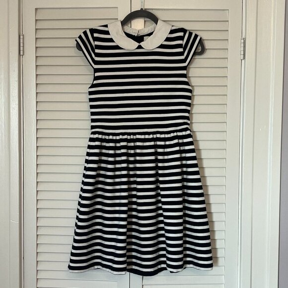 Kate Spade girls' Kimberly dress 14 peter pan collar striped cap sleeves